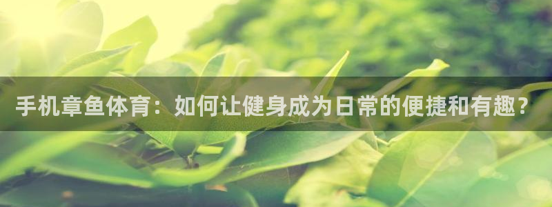 手机章鱼体育：如何让健身成为日常的便捷和有趣？